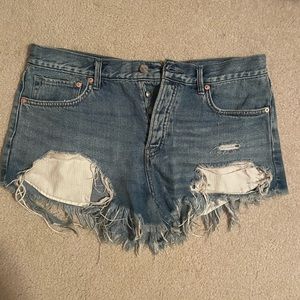 Free people distressed jean shorts